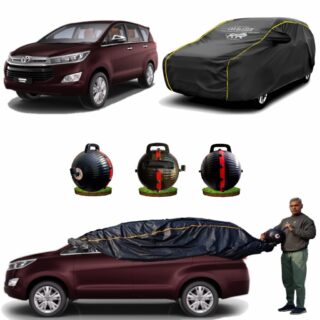 CARBLAZER Portable & Semi-Automatic Full Body Car Covers, Heavy Duty Device, 100% Dust & WATER PROOF, Anti-Theft & Scratch Proof Covers, custom fit for Toyota Innova