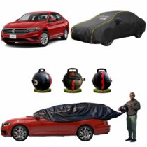 CARBLAZER Portable & Semi-Automatic Full Body Car Covers, Heavy Duty Device, 100% Dust & WATER PROOF, Anti-Theft & Scratch Proof Covers, custom fit for Volkswagen Jetta