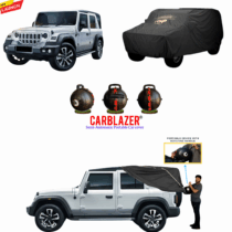 CARBLAZER Portable & Semi-Automatic Full Body Car Covers, Heavy Duty Device, 100% Dust & WATER PROOF, Anti-Theft & Scratch Proof Covers, custom fit for Mahindra Thar Roxx