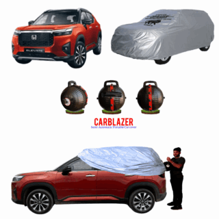 CARBLAZER Portable & Semi-Automatic Full Body Car Covers, Heavy Duty Device, 100% Dust & WATER PROOF, Anti-Theft & Scratch Proof Covers, custom fit for Honda Elevate